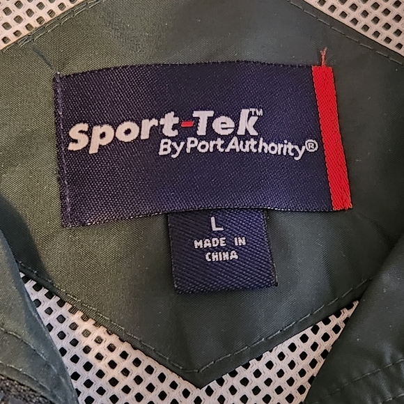 Sport-Tek By Port Authority Windbreaker Lightweight Full Zip Green Jacket Mens L - Picture 6 of 11